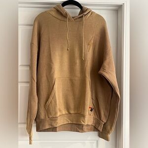 Aviator Nation Tan Hoodie with Yellow Accent